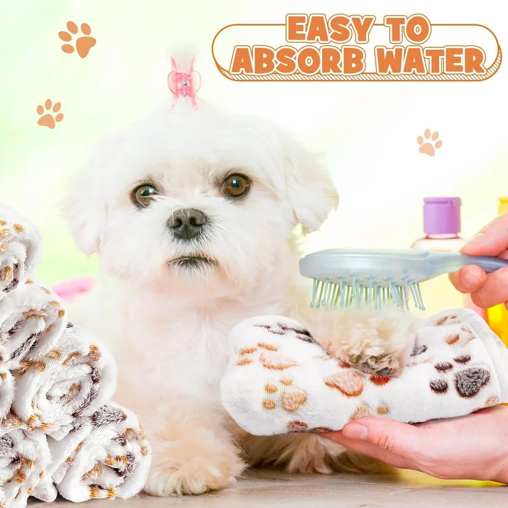 12 Piece Fleece Pet Blanket Set For Dogs And Cats All Season