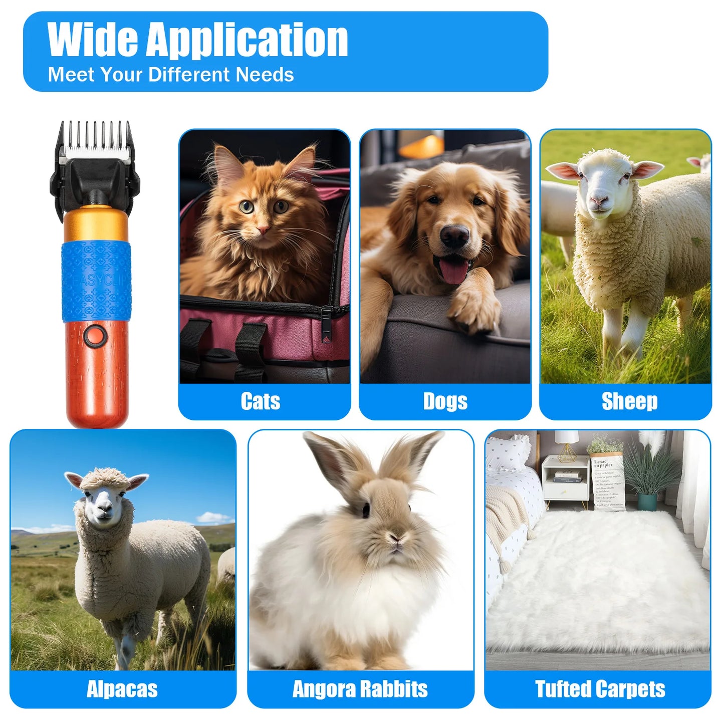 36W Electric Pet Hair Clipper For Dogs Cats Rabbits Shears