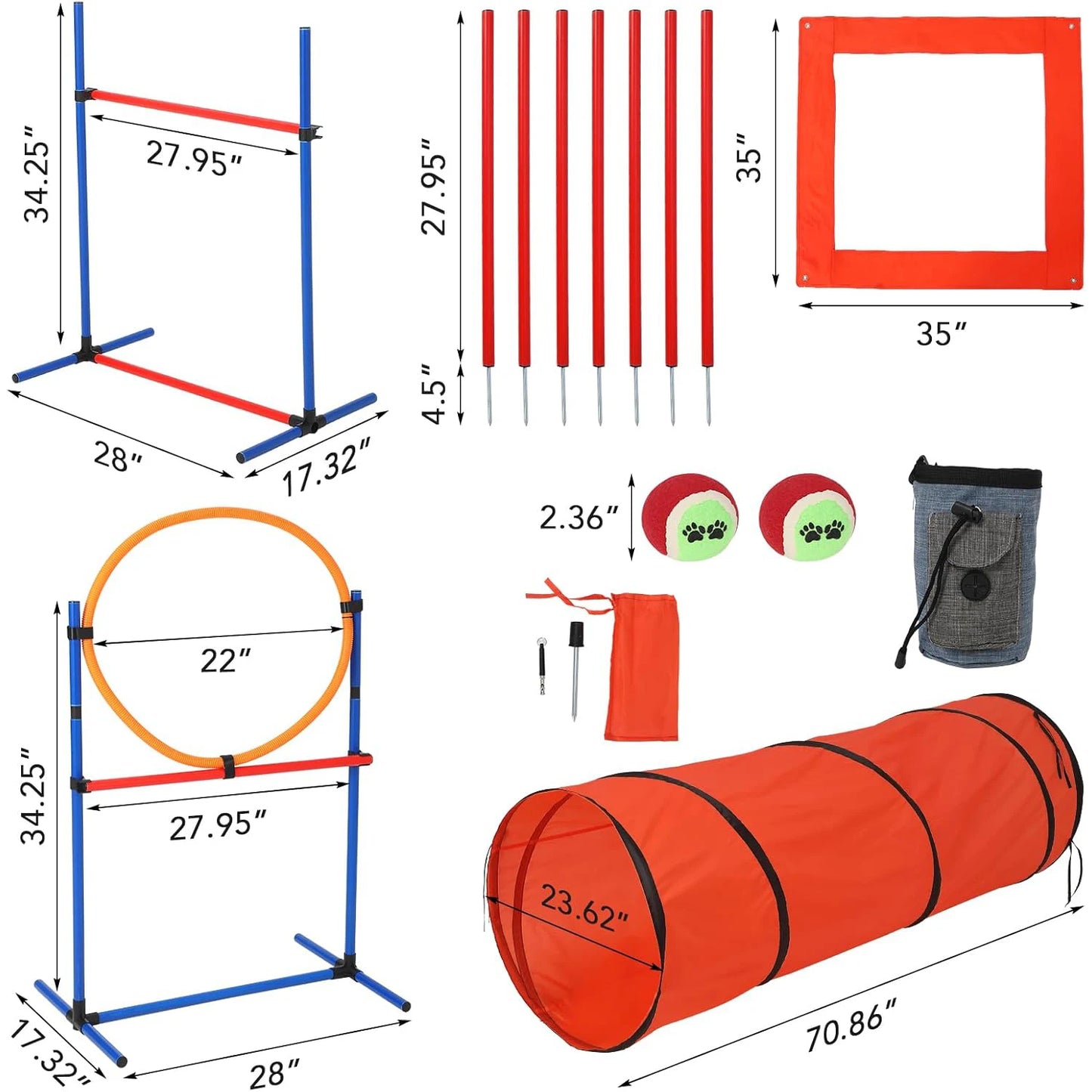 HiMIS 87 Piece Dog Agility Training Set Outdoor Kit