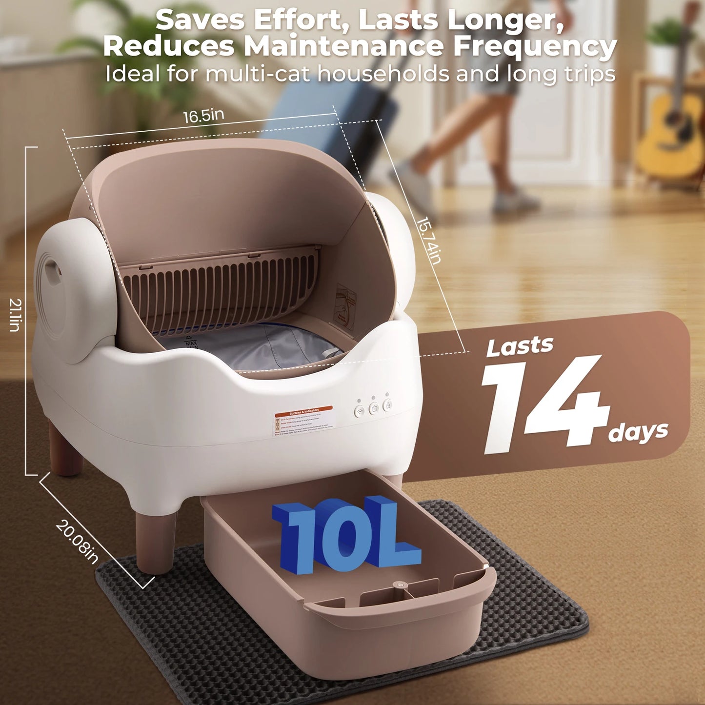 Lunapurr Auto Self Cleaning Litter Box With App Control