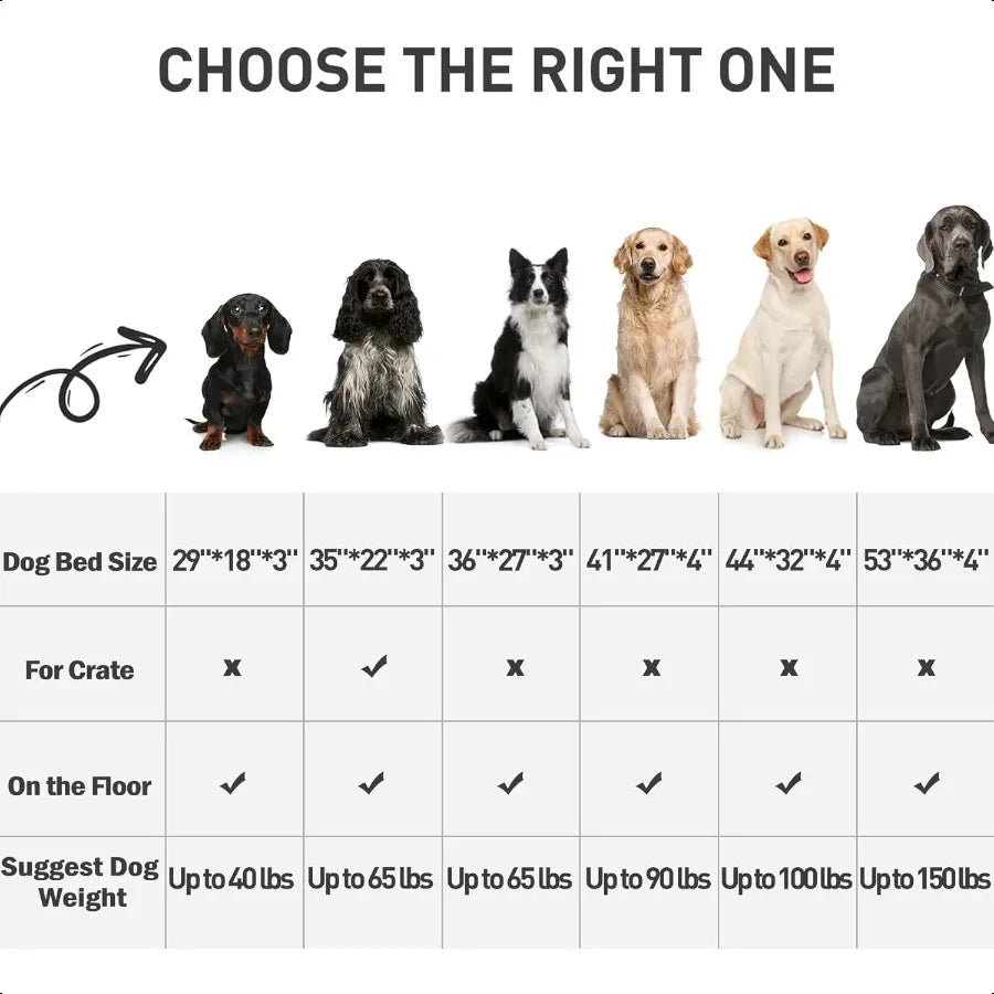 Waterproof Orthopedic Dog Bed for Crate with Washable Cover Foam