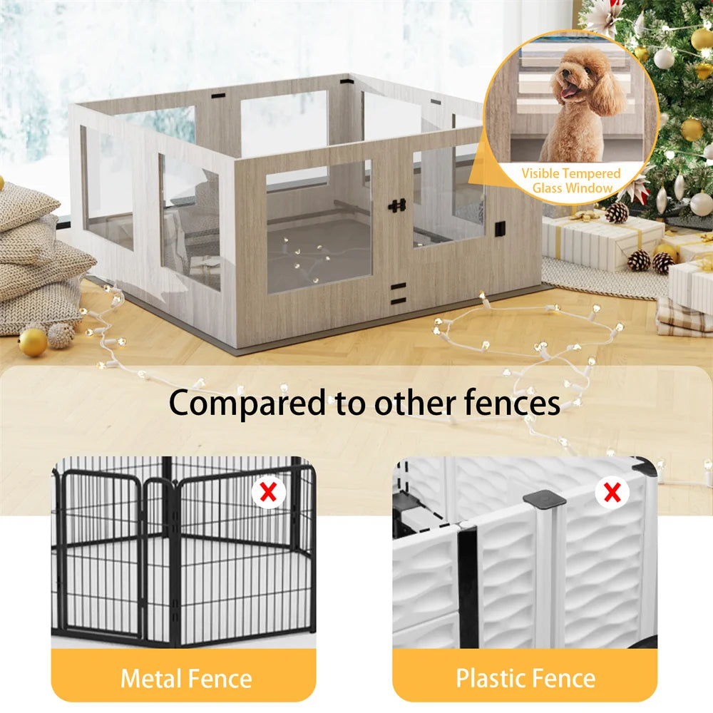 Borwarth Heavy Duty Dog Whelping Box Indoor Tempered Glass