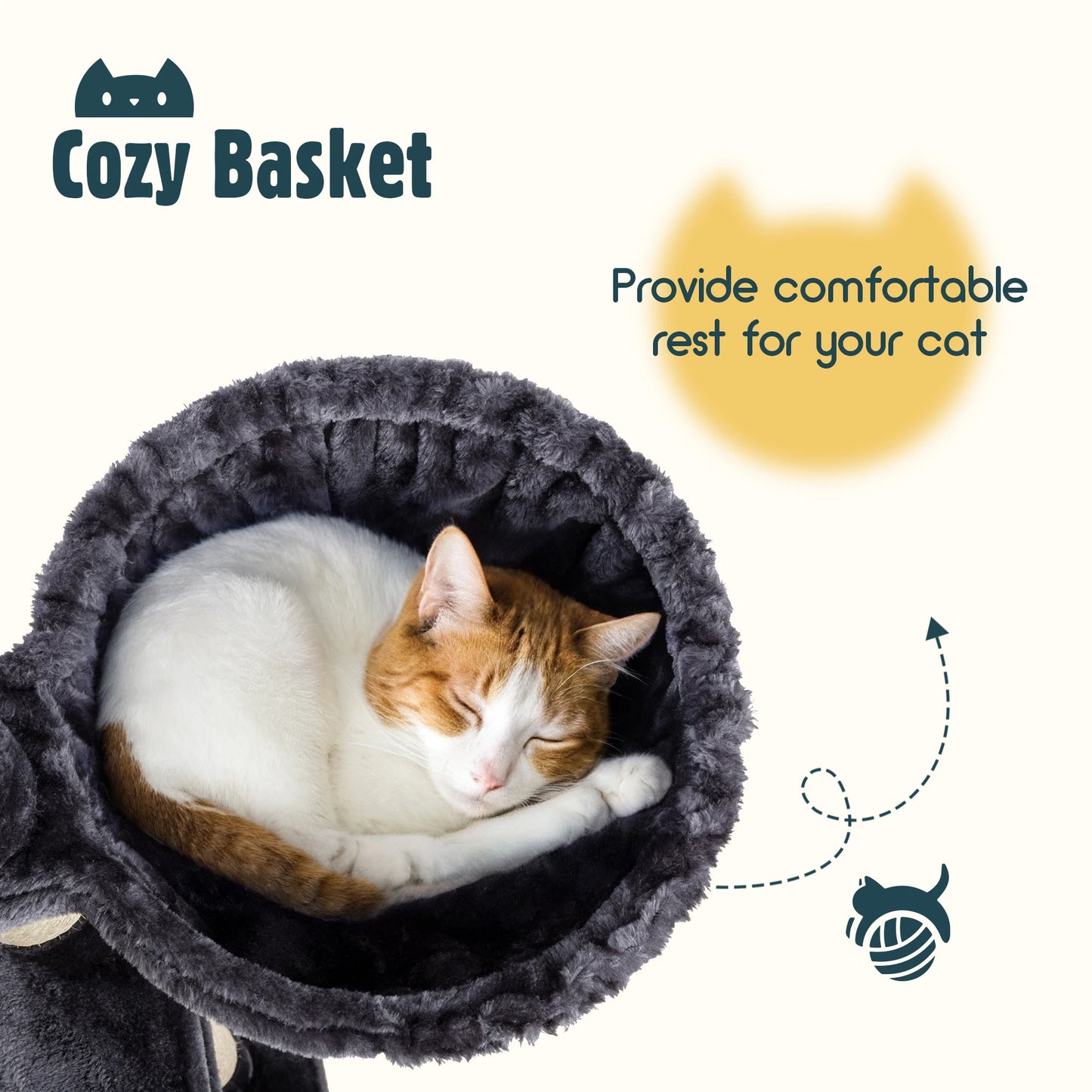 HOOMIC Cat Tree Tower Plush Perches for Large Cats