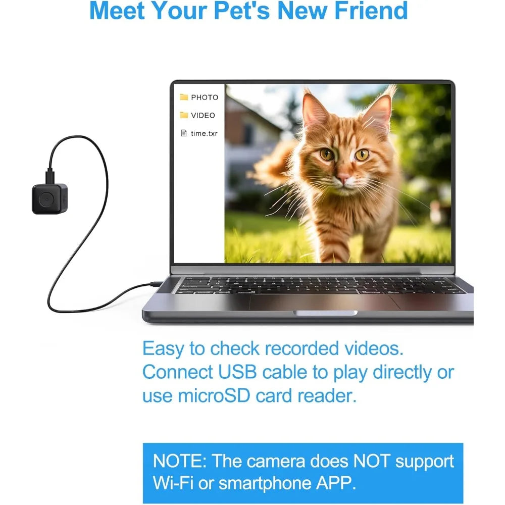 Cat POV Camera Collar 1080P Video Recording For Pets