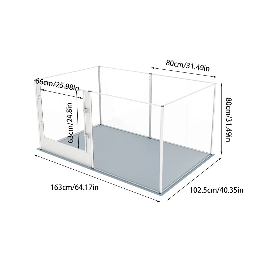 BORWARTH Acrylic Dog Playpen Indoor Enclosure With Pad
