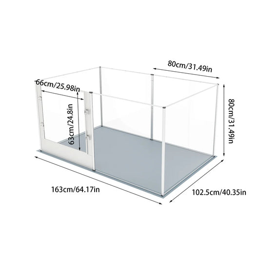 BORWARTH Acrylic Dog Playpen Indoor Enclosure With Pad