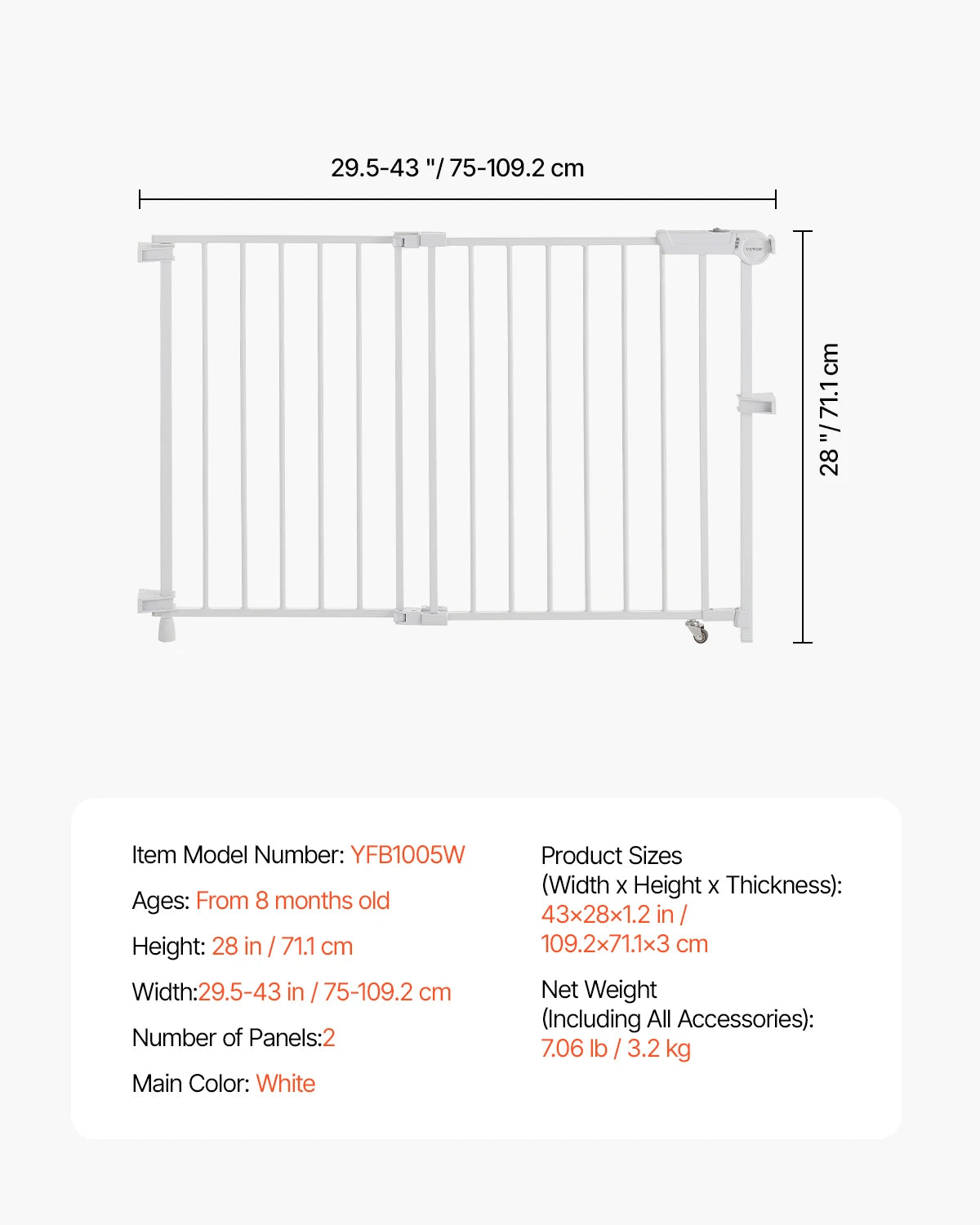 SucceBuy Baby Gate No Threshold Easy Step Walk For Pets And Kids Safety Indoors At Home