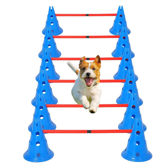 Hignconcerned Dog Agility Hurdle Cone Set With 12 Cones