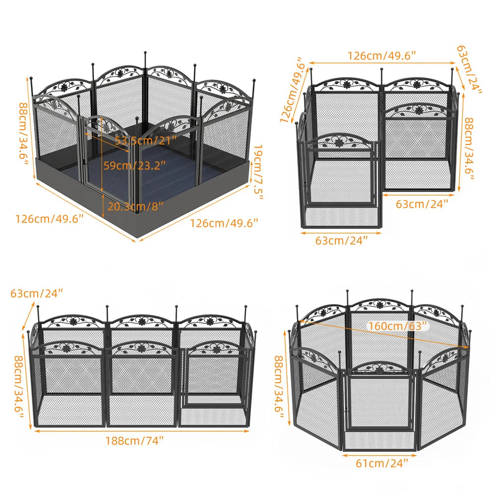 BORWARTH Heavy Duty Dog Playpen Exercise Run Enclosure