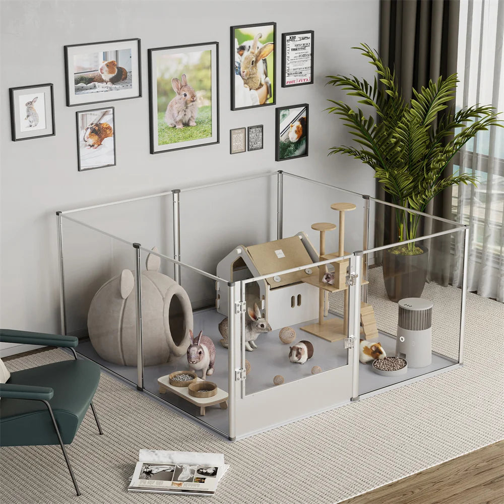 Borwarth Dog Playpen Acrylic Enclosure for Pets Cage