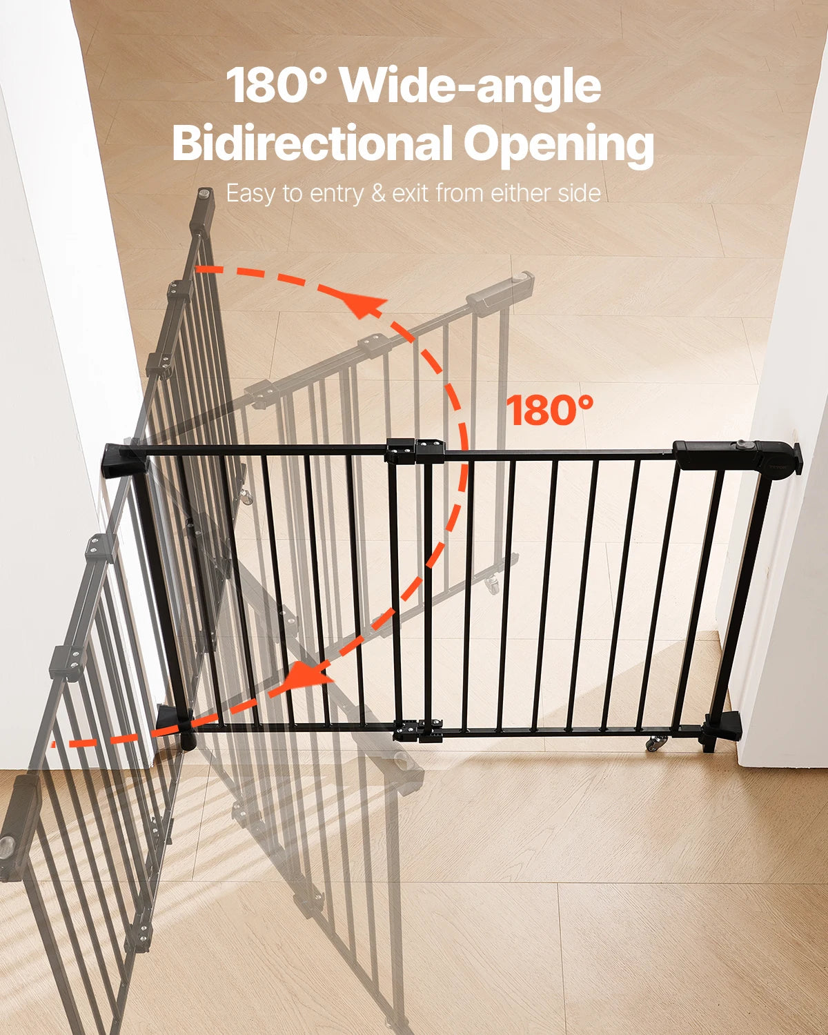 SucceBuy Baby Gate No Threshold Easy Step Walk For Pets And Kids Safety Indoors At Home