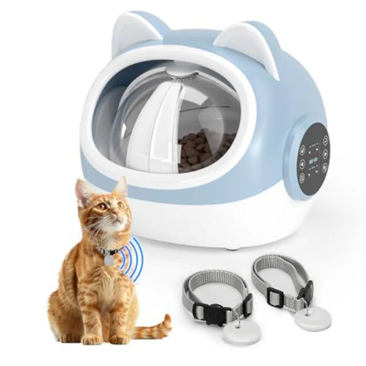Smart Pet Feeder With Dual Collar Tags For Households