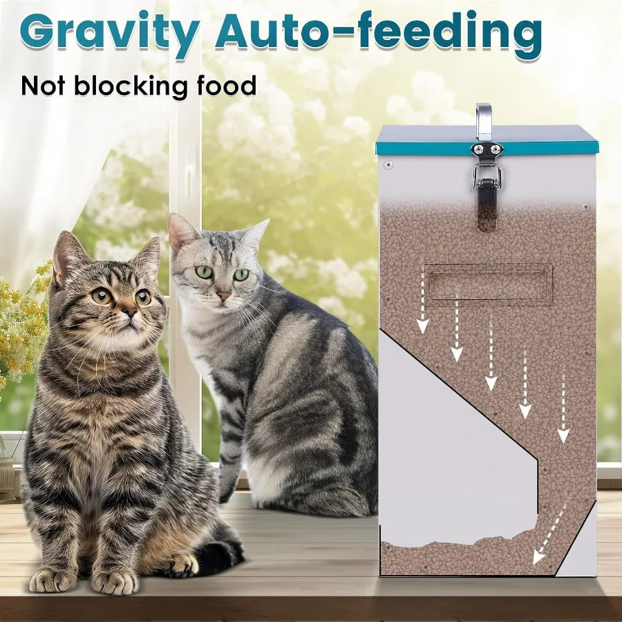 Hign-concerned Automatic Gravity Cat Feeder For Two Cats