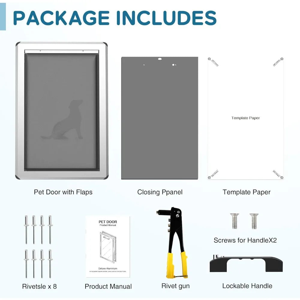 Aluminum Exterior Dog Door Heavy Duty For Outdoor Use