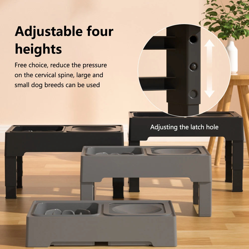 TWISTER.CK Elevated Slow Feeder Dog Bowl Stand With Bowls
