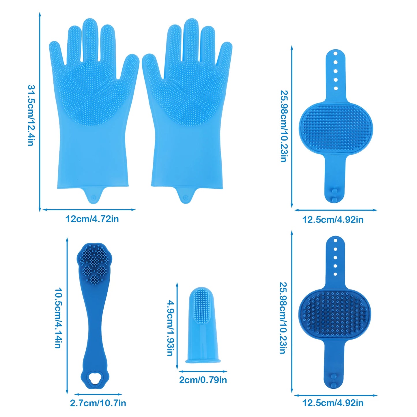 APWIKOGERH Silicone Dog Grooming Kit Gloves Bath Brush