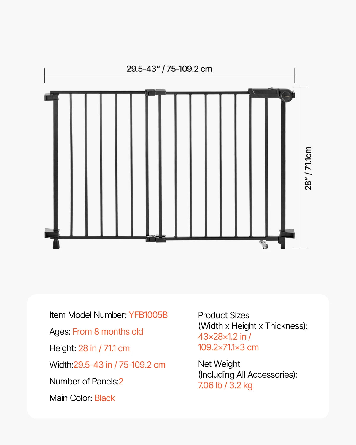 SucceBuy Baby Gate No Threshold Easy Step Walk For Pets And Kids Safety Indoors At Home