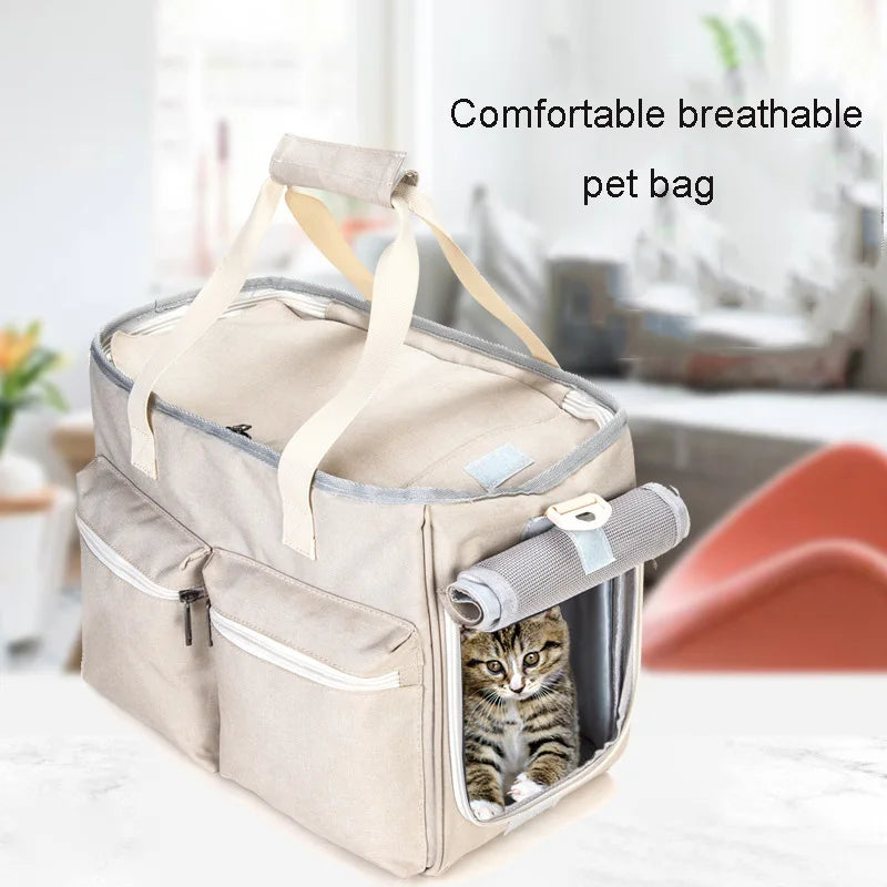 Breathable Nylon Pet Carrier Bag For Cats And Small Dogs