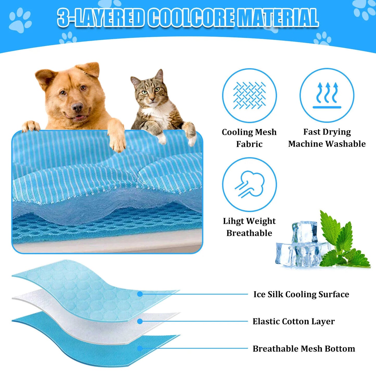 CN Zhejiang Pet Cooling Mat For Dogs Cats Summer Bed
