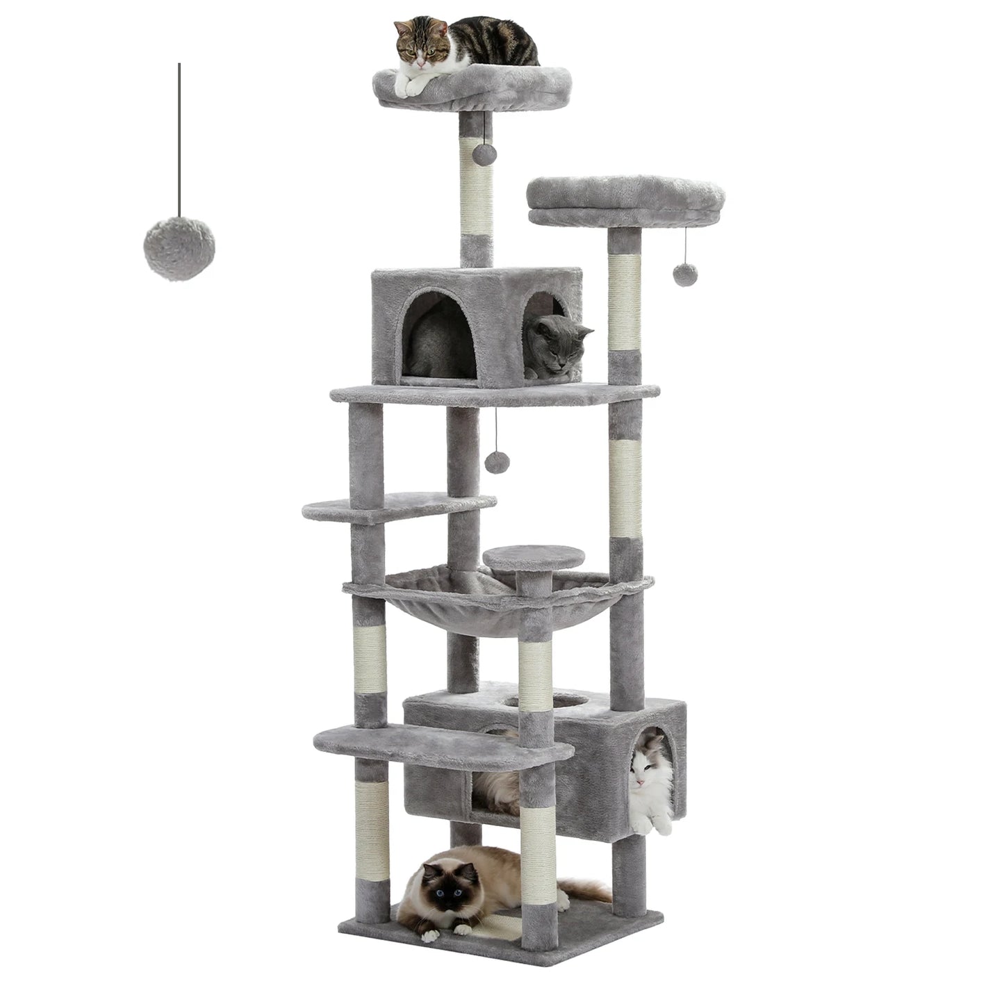 PAWZ Road Cat Tree Tower For Indoor Cats With Sisal Scratching Posts Hammock Perches Condos