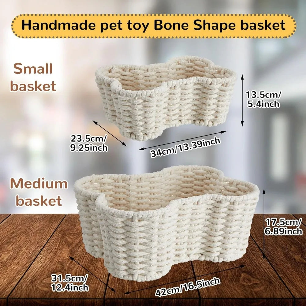 Hign-concerned Dog Toy Basket Bone Shaped Organizer