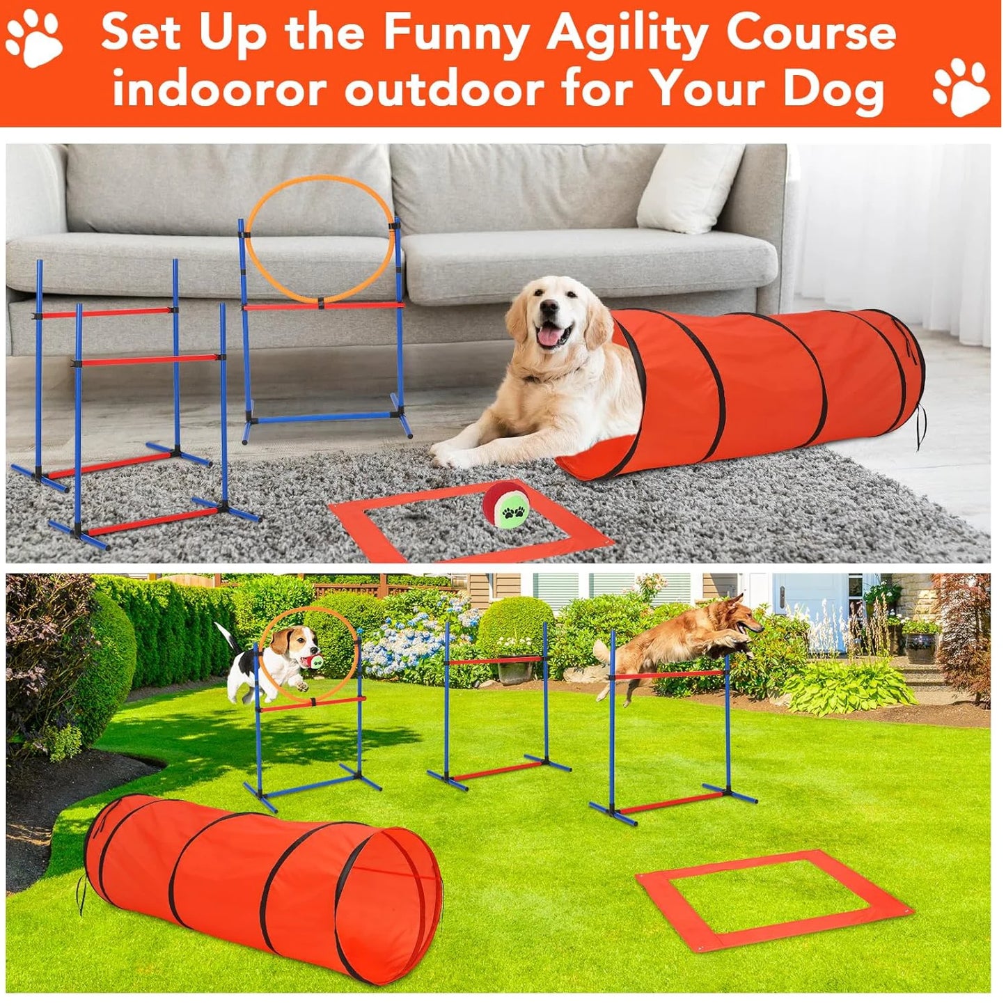 HiMIS 87 Piece Dog Agility Training Set Outdoor Kit
