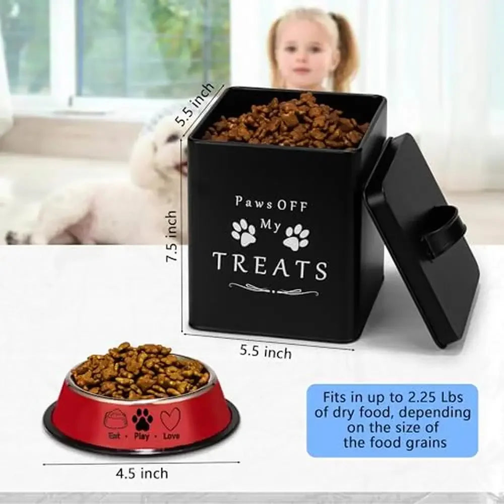 XMSJ Metal Dog Food Container With Tight Lid And Handles