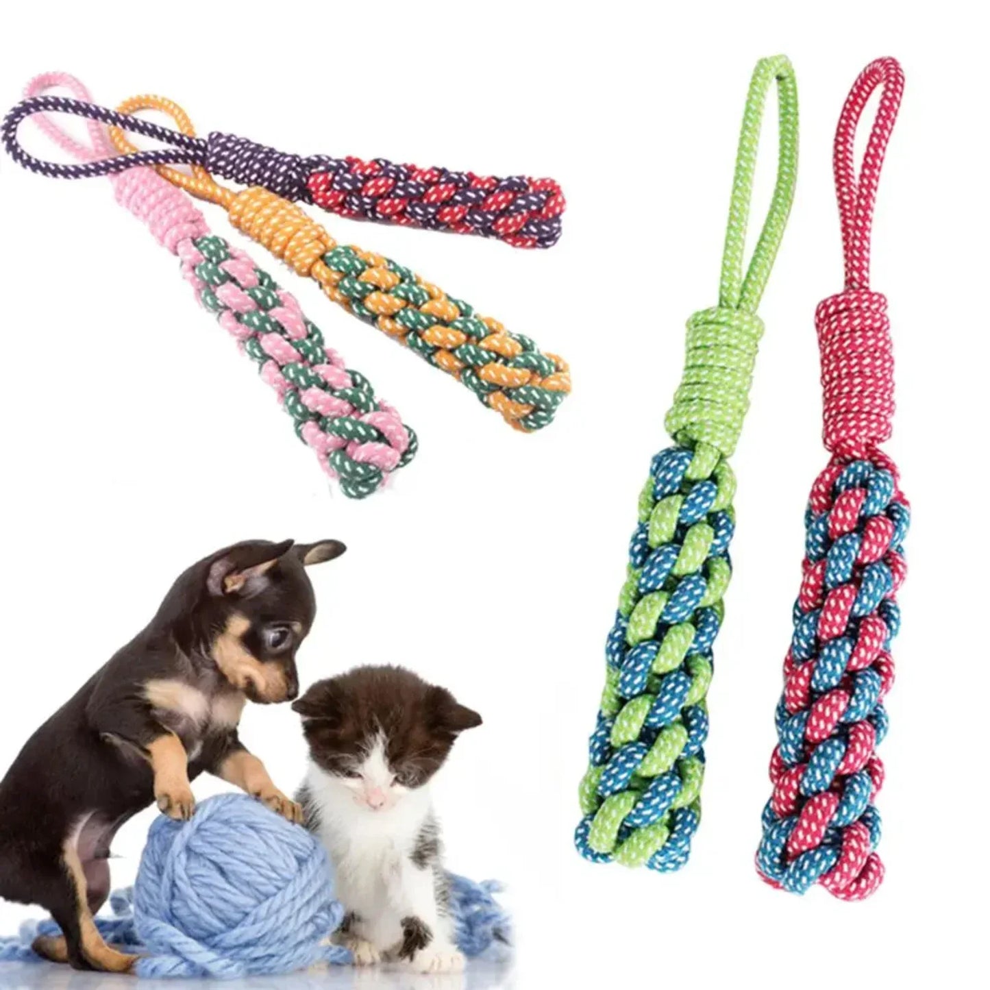 CN Zhejiang Dog Rope Chew Toy Durable Braided Nylon