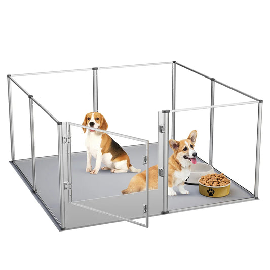 Borwarth Dog Playpen Acrylic Enclosure for Pets Cage