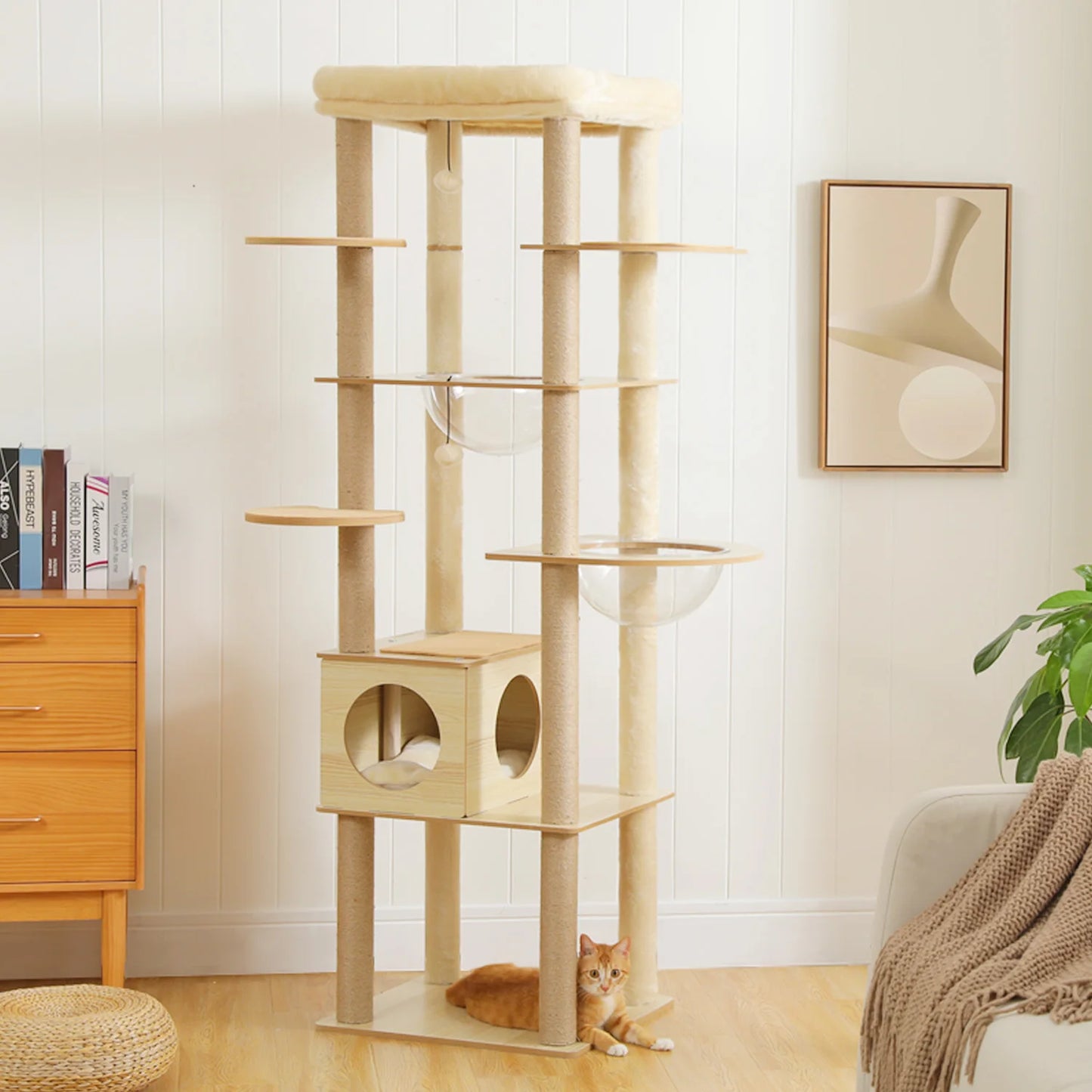 PAWZ Road Multi Level Cat Tree Wood Tower Scratcher