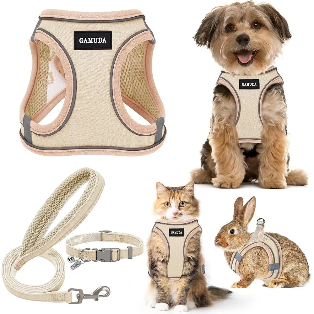 Fujian No Pull StepIn Harness Leash Collar Set Reflective