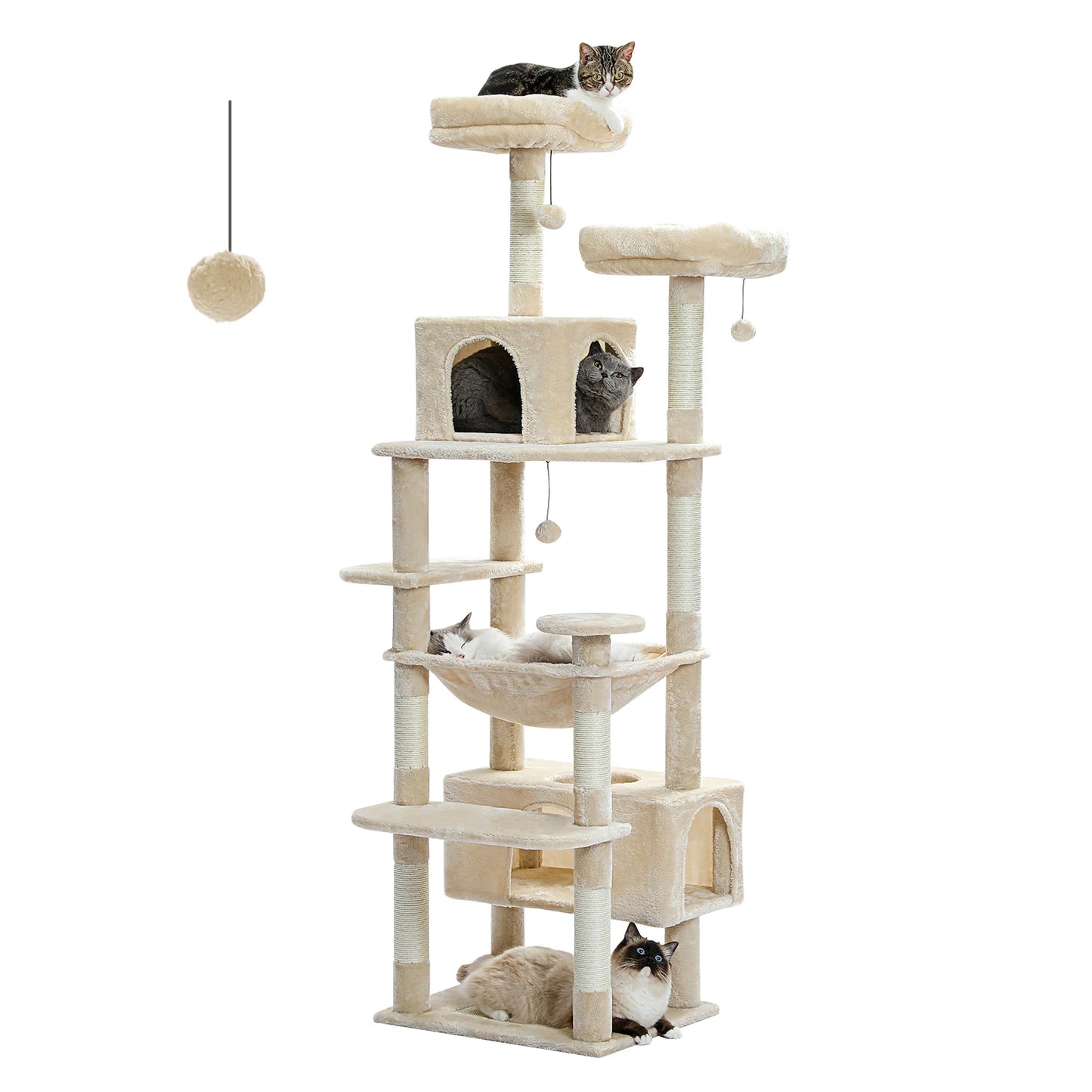 PAWZ Road Cat Tree Tower For Indoor Cats With Sisal Scratching Posts Hammock Perches Condos
