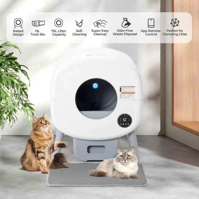 Lunapurr Automatic Self Cleaning Litter Box Multiple Cats
