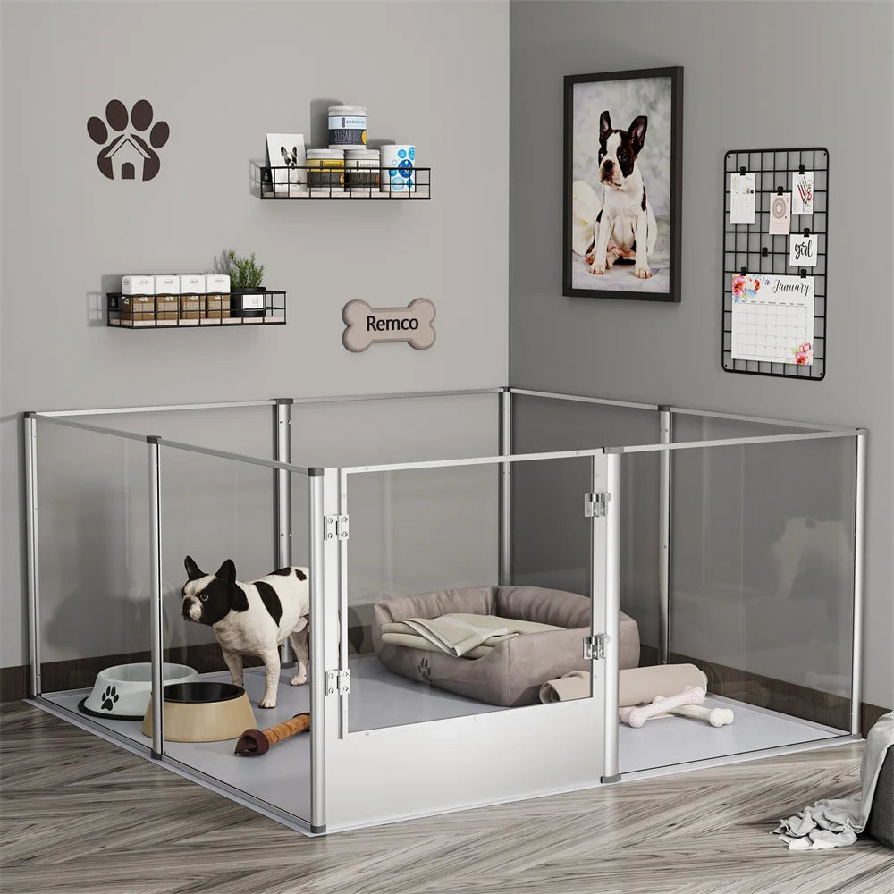 Borwarth Dog Playpen Acrylic Enclosure for Pets Cage