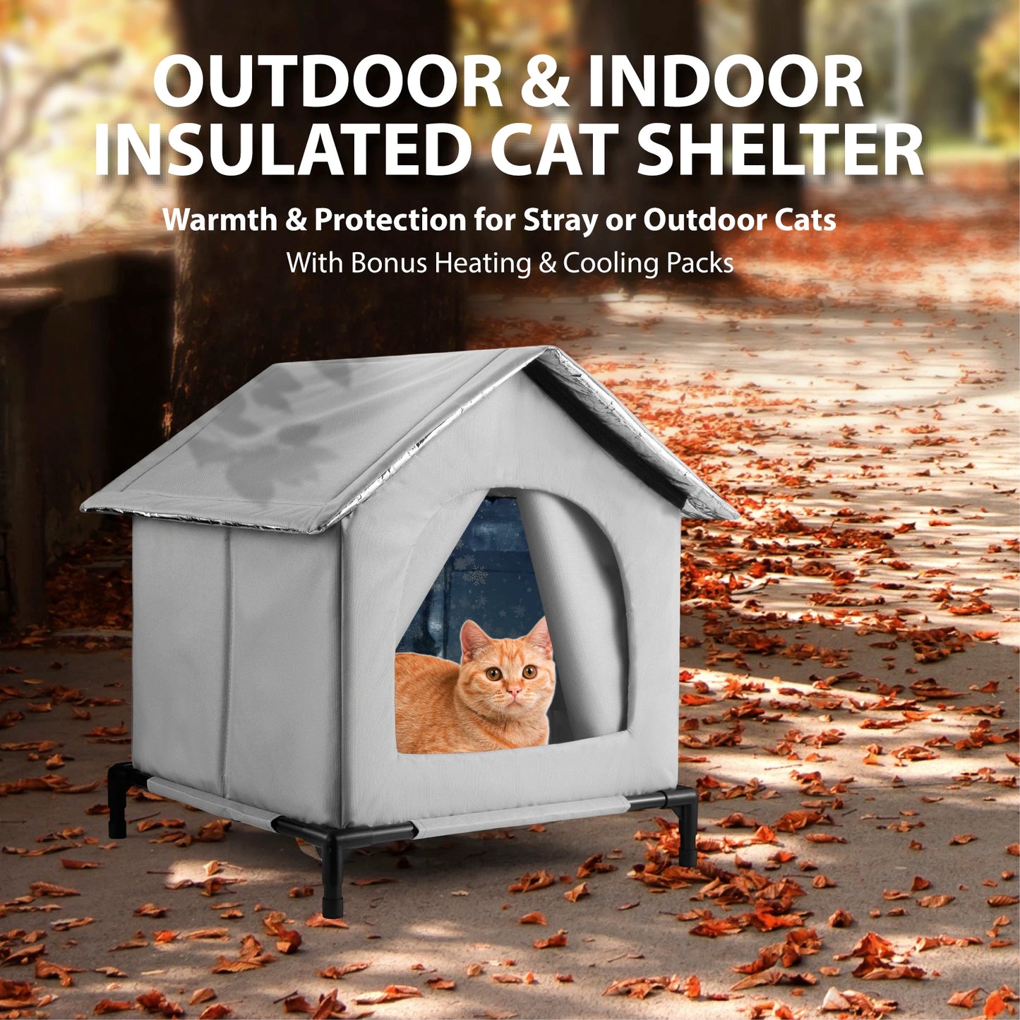 All Seasons Cat Nest Insulated Plush House Indoor Outdoor