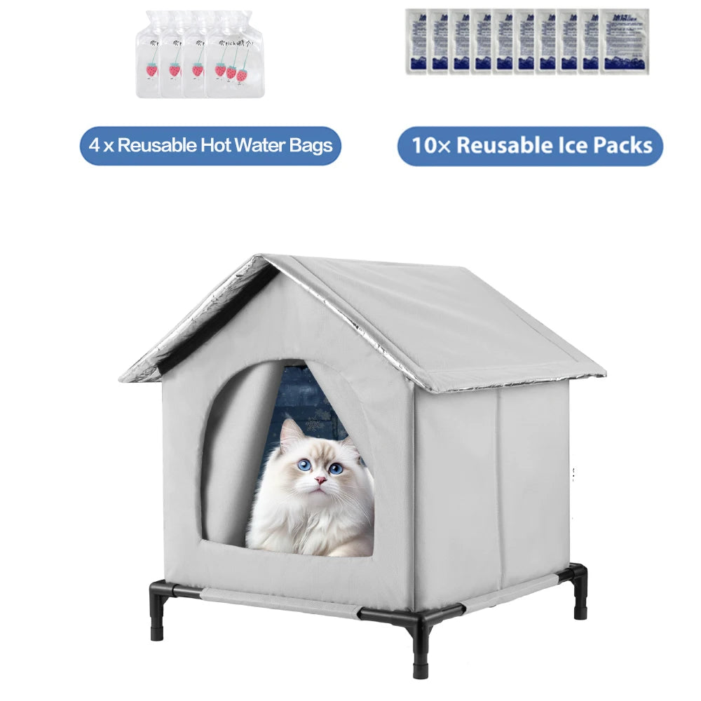 All Seasons Cat Nest Insulated Plush House Indoor Outdoor