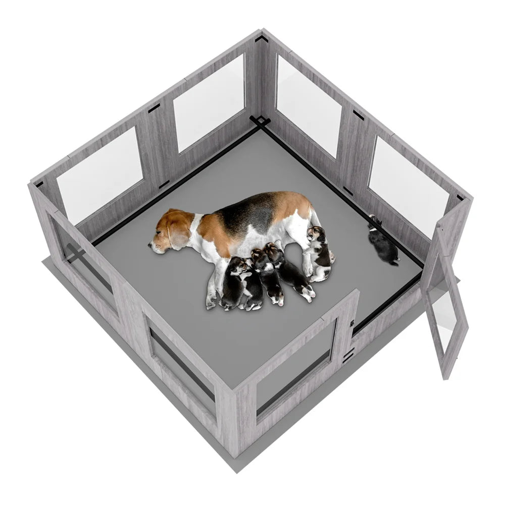Borwarth Heavy Duty Dog Whelping Box Indoor Tempered Glass