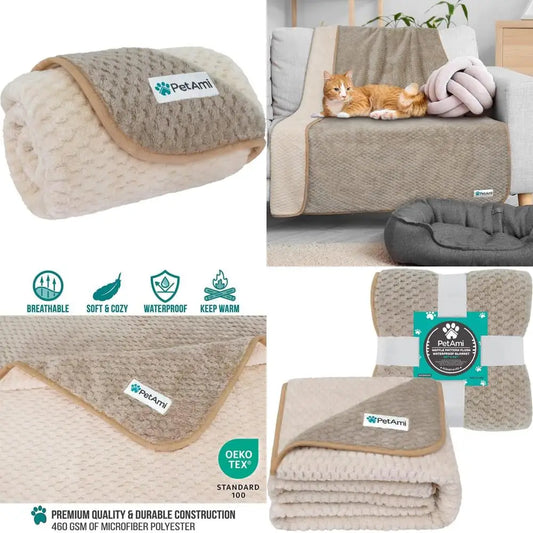 Waterproof Dog Blanket Leakproof Fleece Throw For Pets
