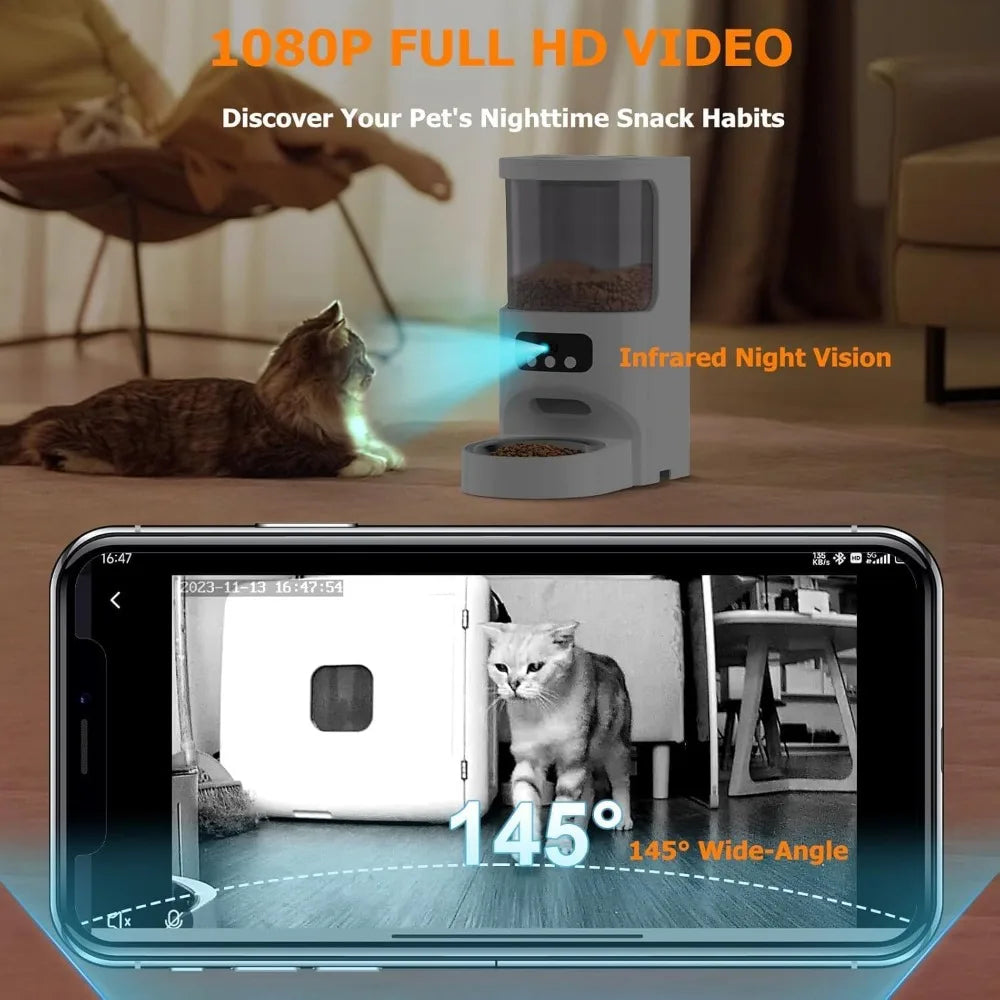 Breed Automatic Cat Feeder With Camera 1080P HD Night Vision
