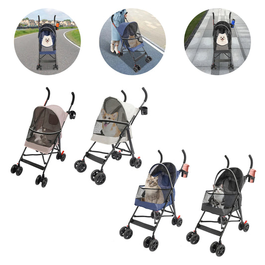 Foldable Oxford Cloth Pet Stroller For Small Medium Dogs