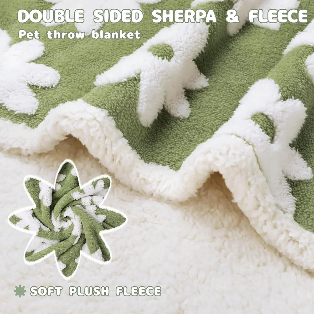 Waterproof Pet Blanket For Dogs Fluffy Fleece Sherpa