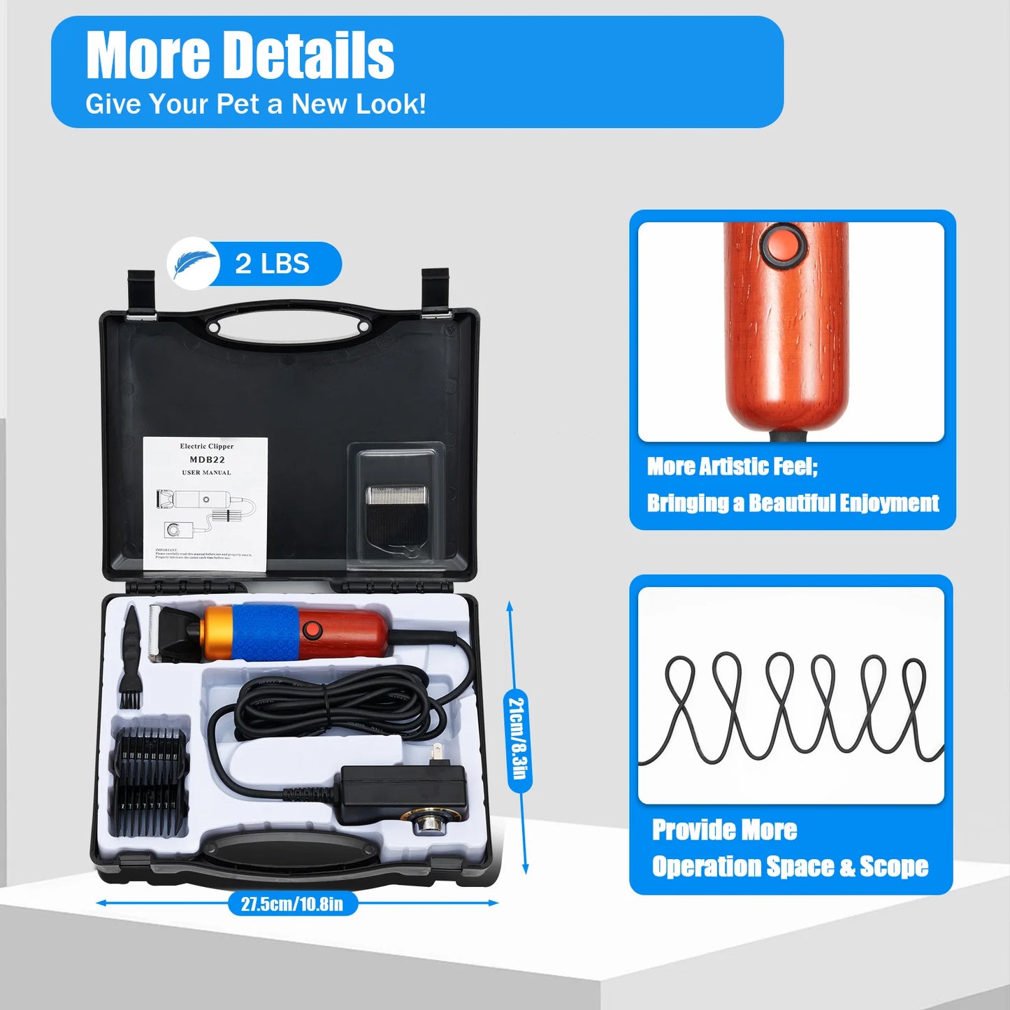 36W Electric Pet Hair Clipper For Dogs Cats Rabbits Shears