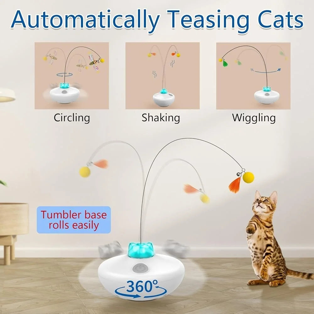 Fujian Interactive Rechargeable Cat Toy Flying Feather Wand