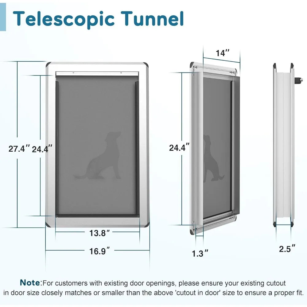 Aluminum Exterior Dog Door Heavy Duty For Outdoor Use
