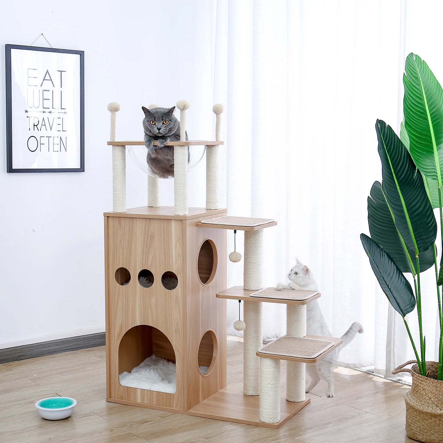 PAWZ Road Multi Level Cat Tree Wood Tower Scratcher