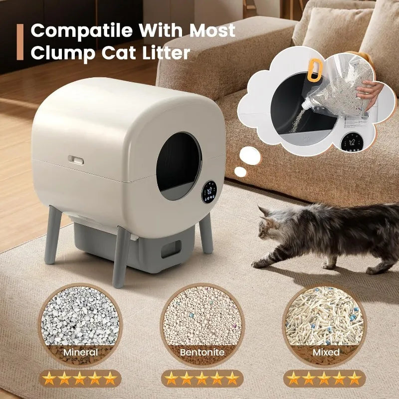 Lunapurr Automatic Self Cleaning Litter Box Multiple Cats