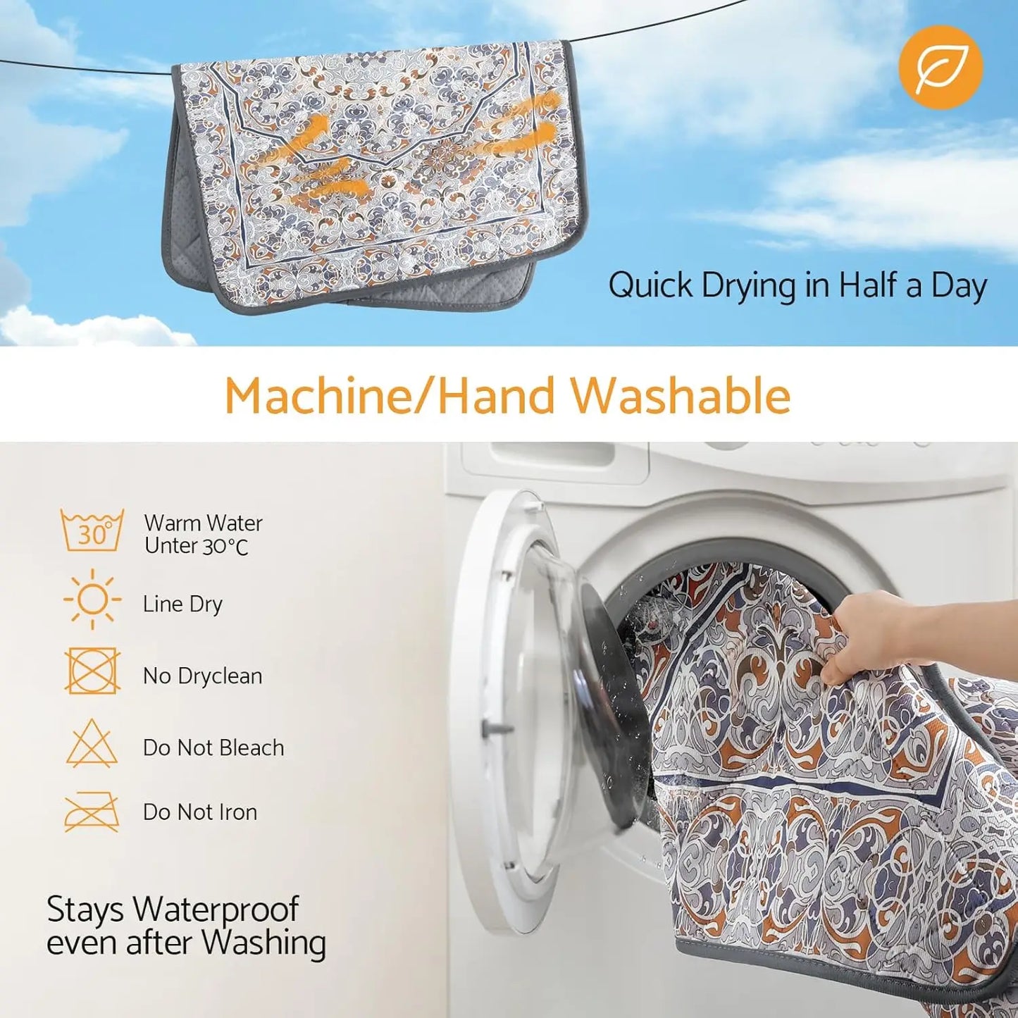 Washable Dog Pee Pads 2 Pack Reusable Training Pads Leakproof