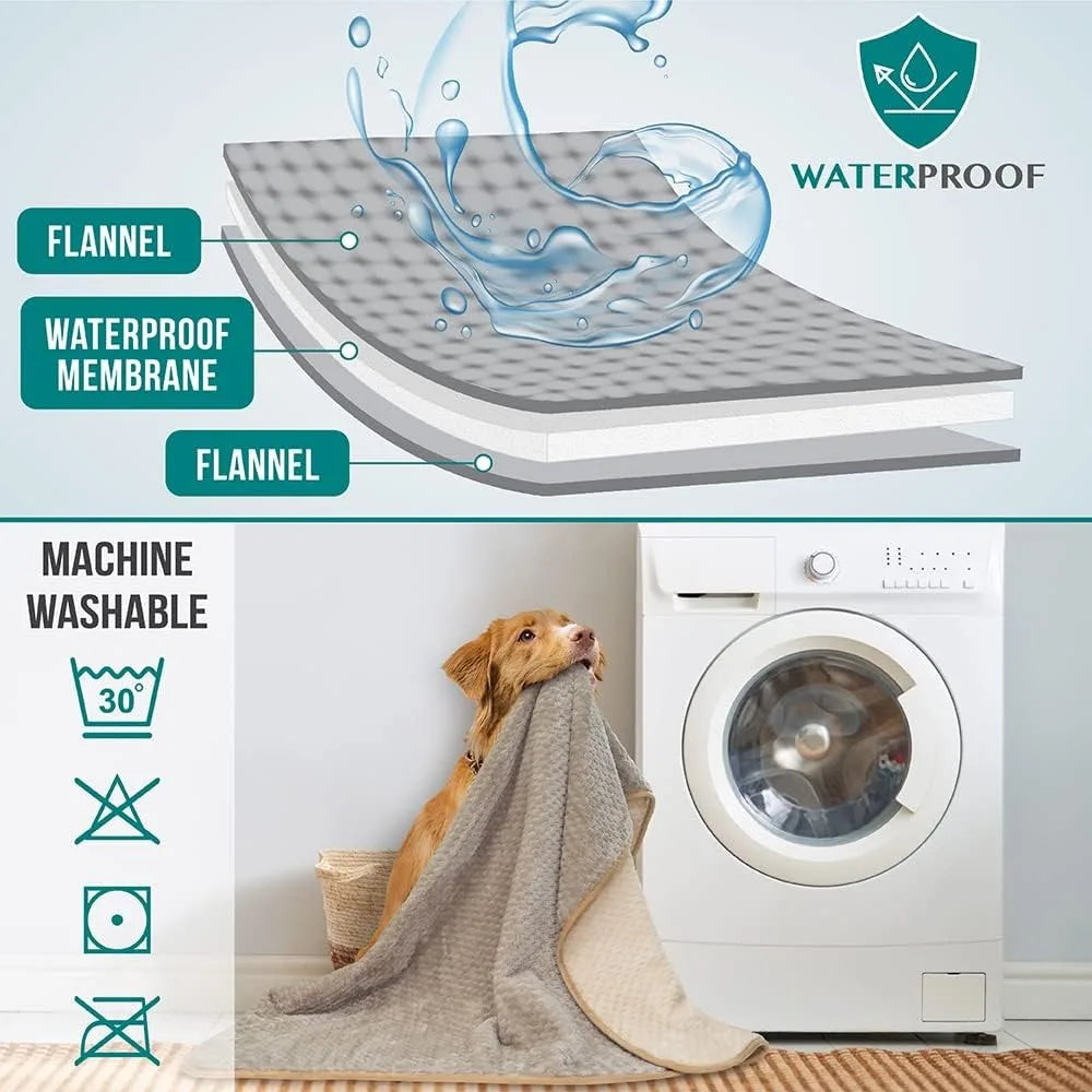 Waterproof Dog Blanket Leakproof Fleece Throw For Pets