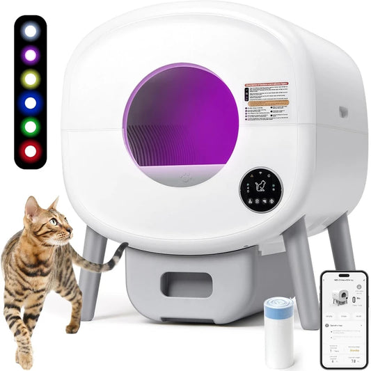 Lunapurr Automatic Self Cleaning Litter Box Multiple Cats