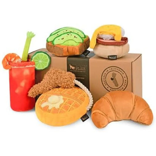 Play Brunch Plush Dog Toys Durable Squeaker Chew Toy